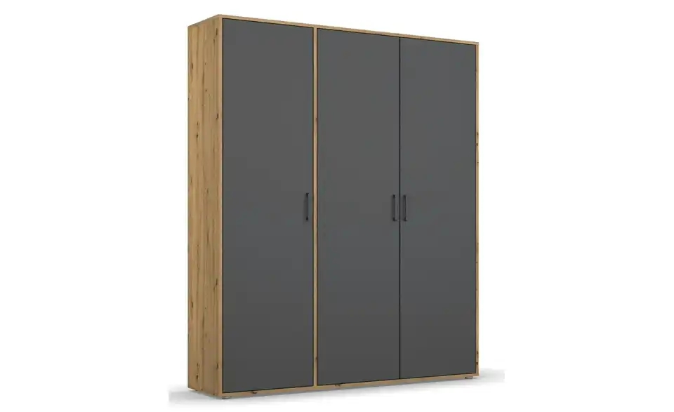 Drehtürenschrank Absetzung: Eiche Artisan 140 cm 3 Stück