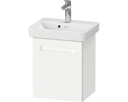 Badkamermeubelset DURAVIT nr. 1 BxHxD 45 x 200 x 35 cm, wit front, met witte wastafel en badmeubel, rechtsdraaiende deur, spiegel met LED-verlichting N10150R18180000