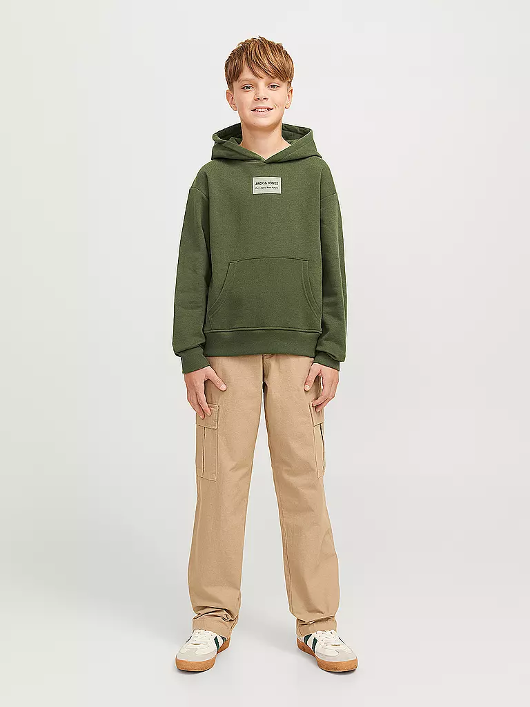 JACK & JONES Jungen Kapuzensweater - Hoodie JJHAKKAI olive