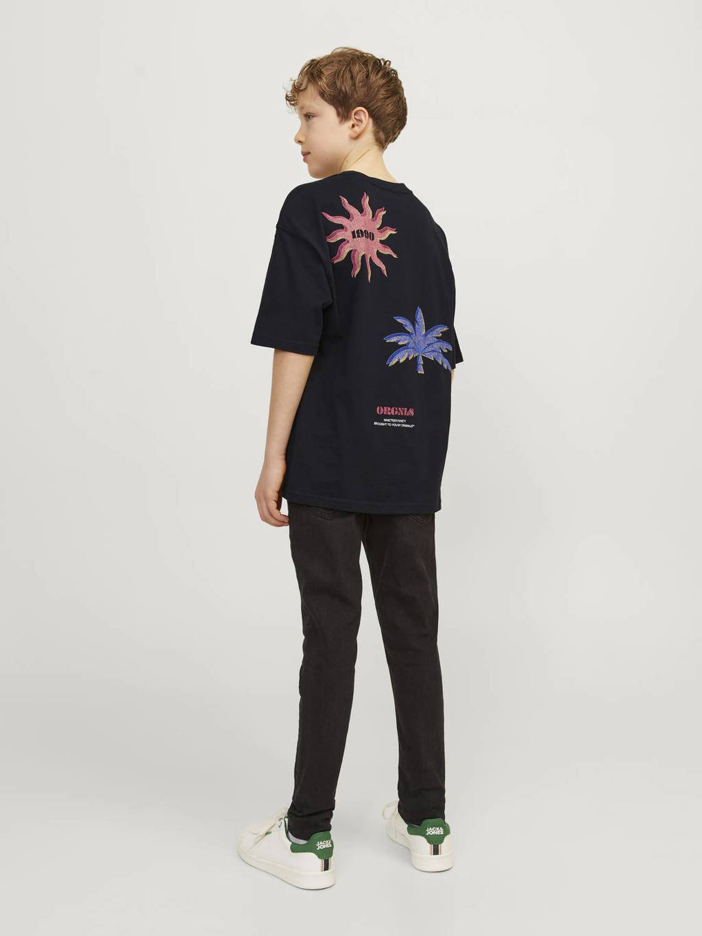 JACK & JONES T-shirt JORMARBELLA met backprint zwart
