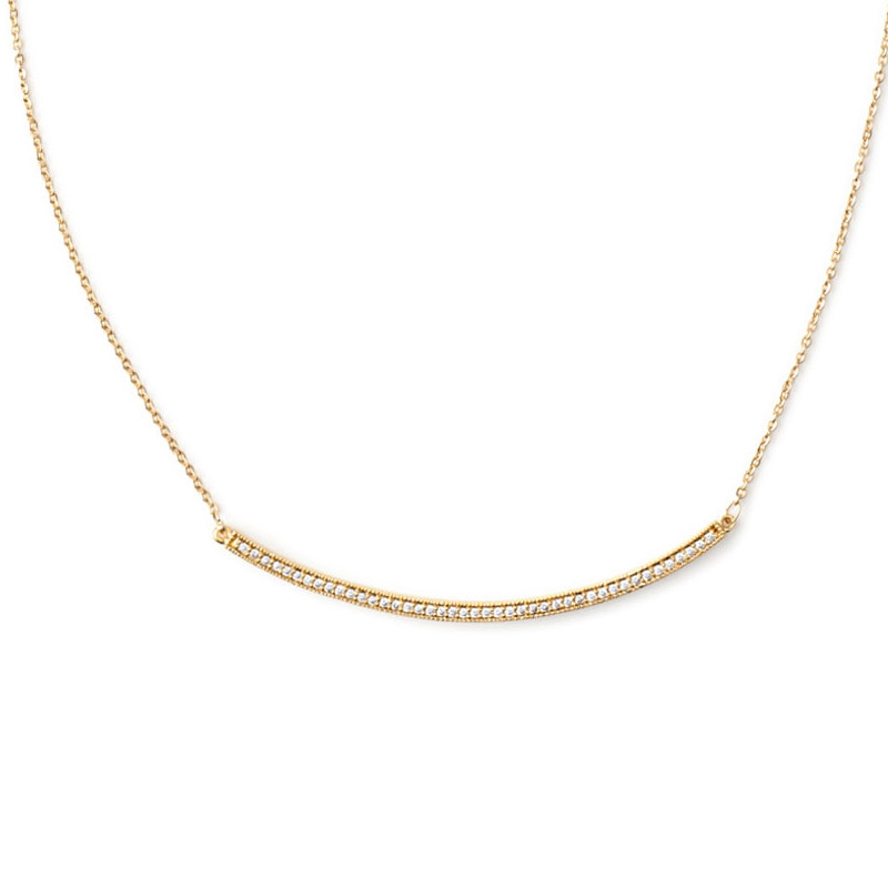 Collier plaqué or jaune et Cubic Zirconia Blanc