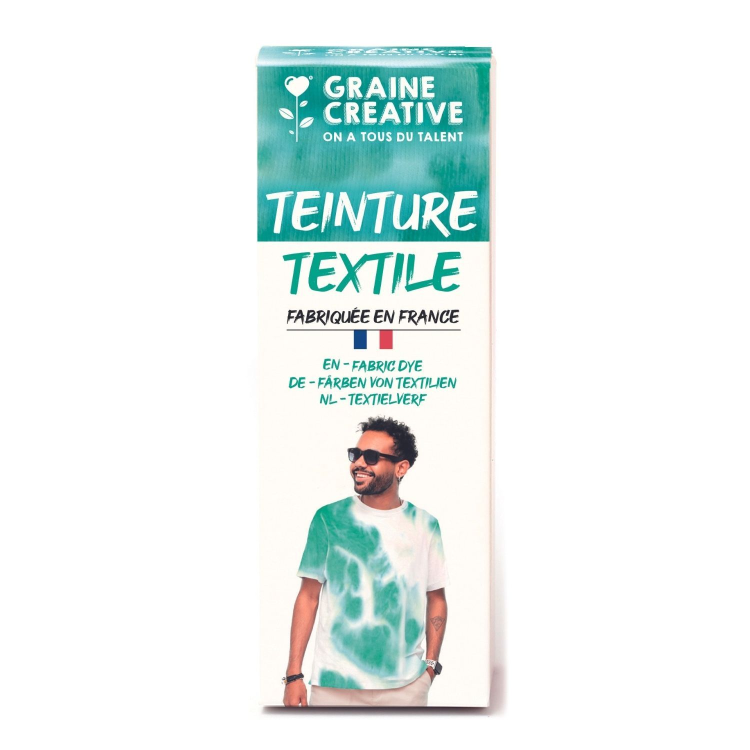 Peinture pour textile 100 ml effet tie and die - bleu turquoise