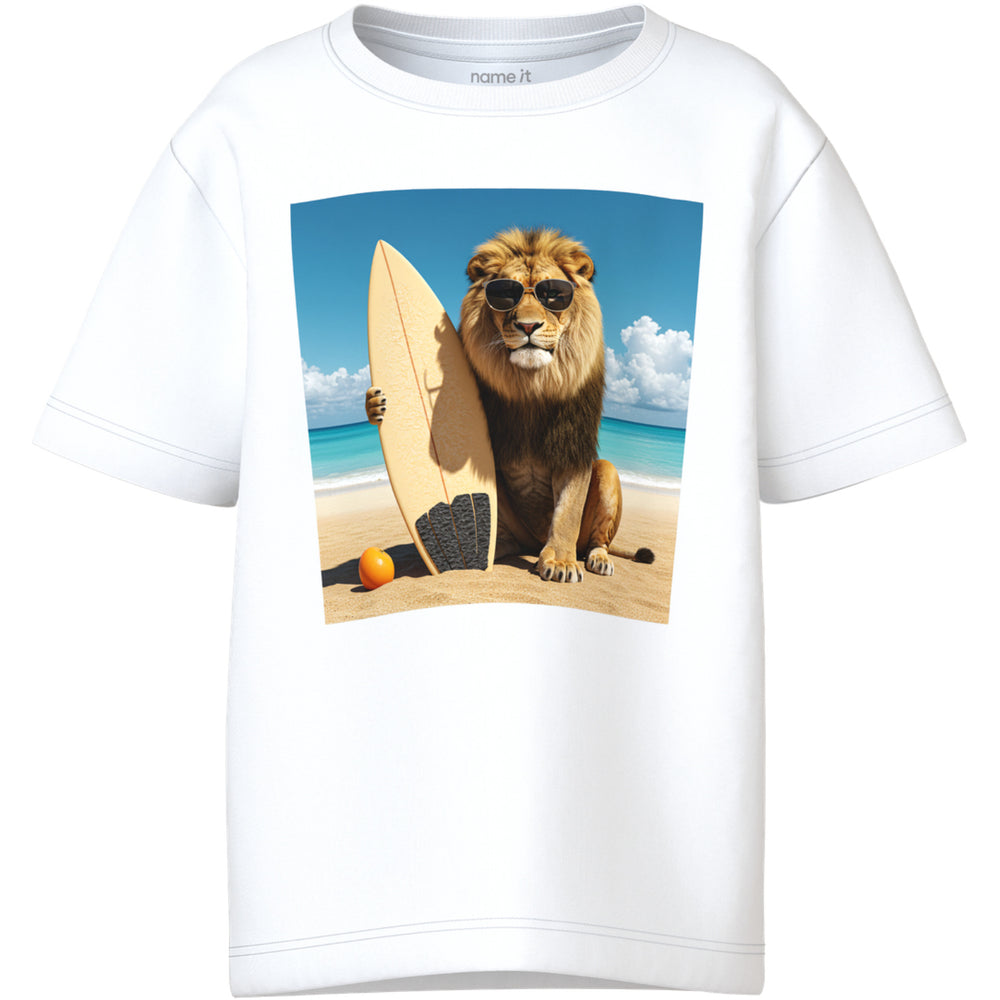 Køb Name It Bright White Lion Nmmvoto Ss Nreg Top