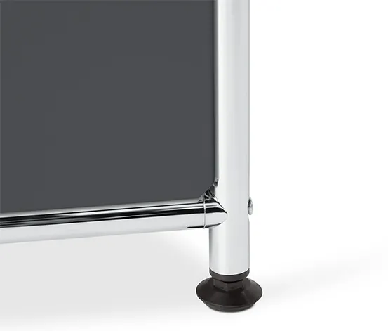 Highboard Metall »CN3« mit 4 Klappenfächern, grau