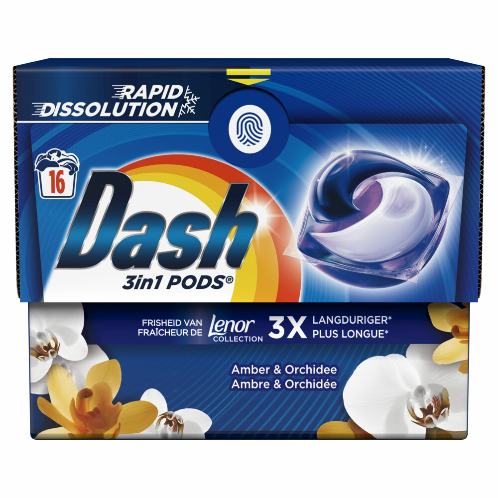 Dash Wasmiddelcapsules 3in1 Pods Amber & Orchidee16 stuks