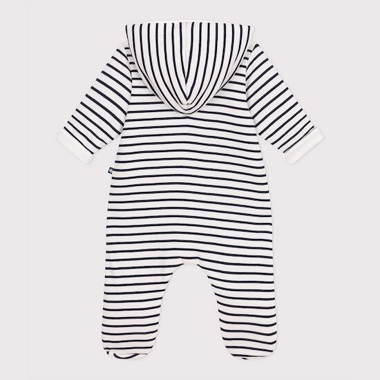 Combinaison ouatinée à capuche et pieds   Marinière        de               Petit Bateau