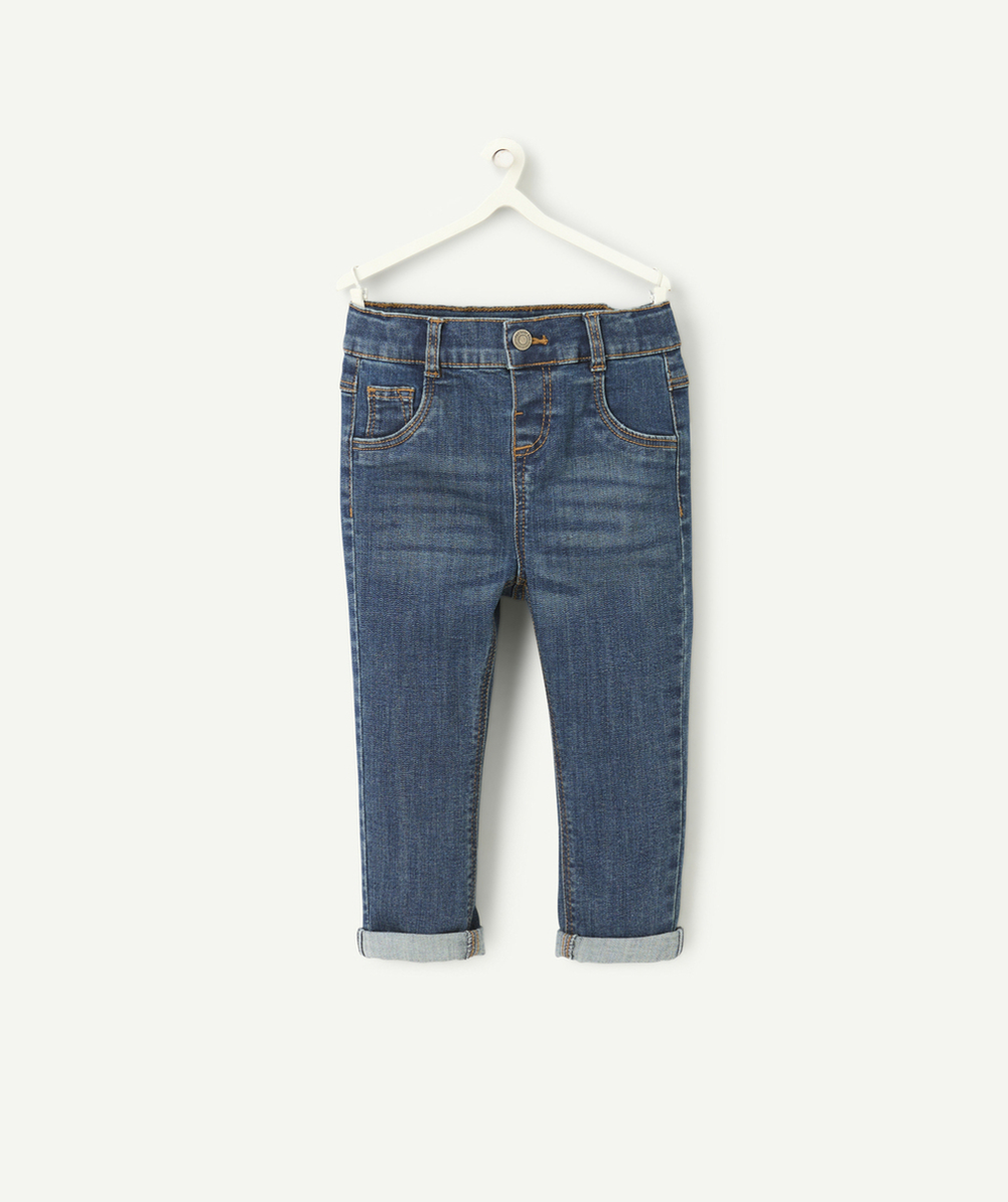 pantalon droit bébé garçon en denim bleu low impact