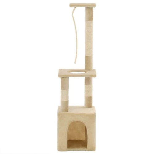 arranhador vidaXL com poste de sisal e toca, bege