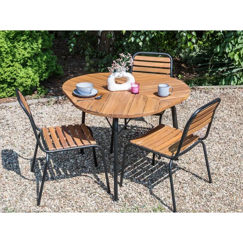 VARENNA - Tuintafel - Lichtbruin - 110 cm - Acaciahout