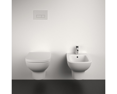 Ideal Standard wandclosetset i.life A, randloos, glanzend wit, met toiletzitting T467101