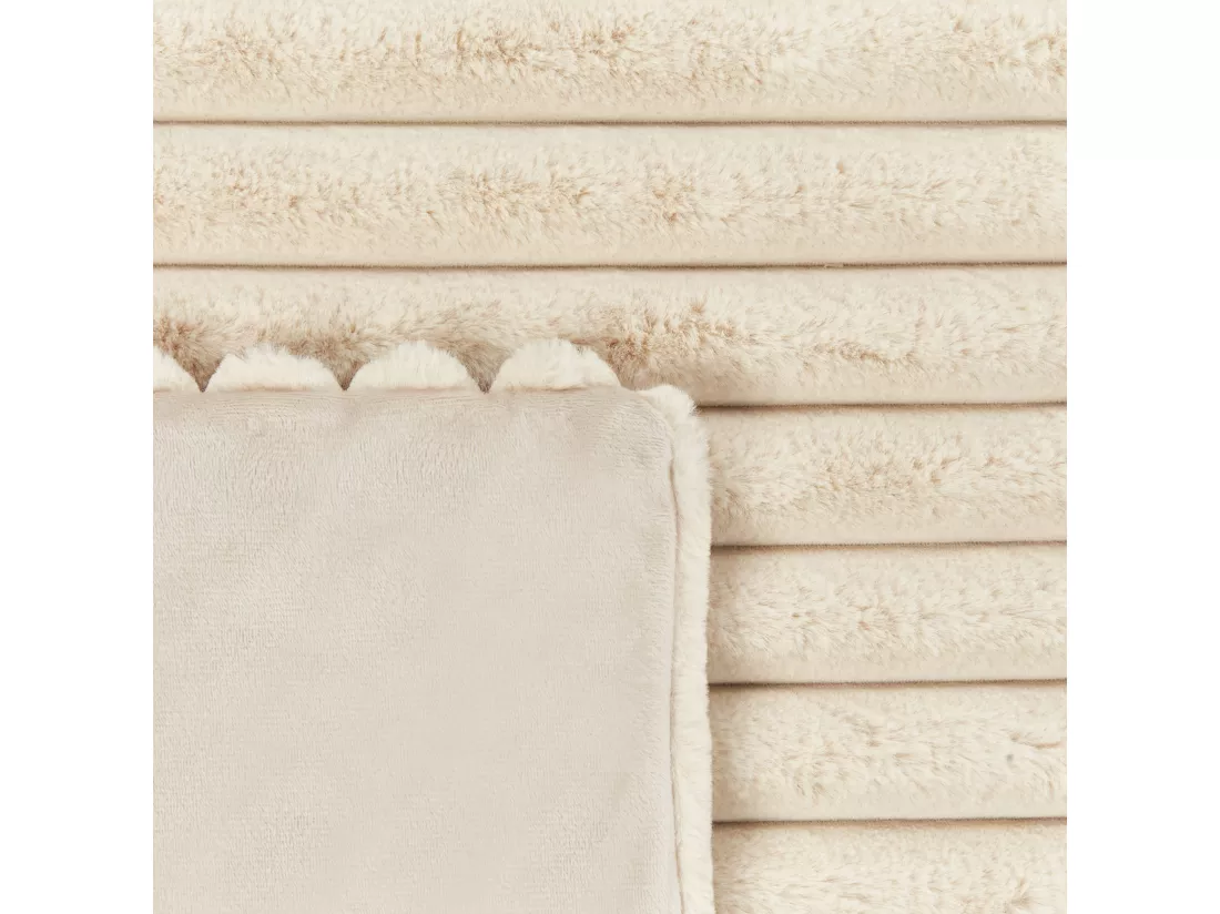 Couvre-lits RAKYA Fourrure synthétique 150 x 200 cm Beige