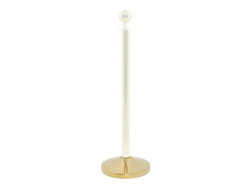 Securit® Classic Gold afspærringsstolpe på fod rustfrit stål