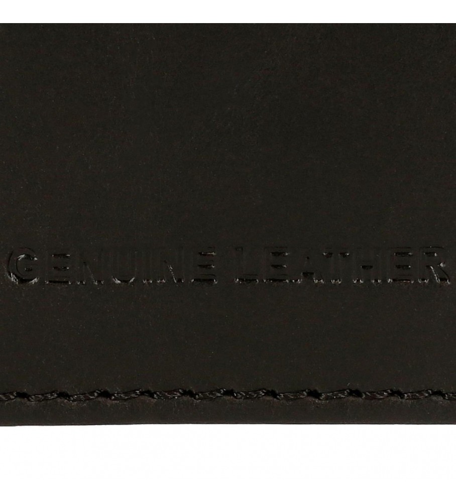 Carteira Pepe Jeans Checkbox em couro preto