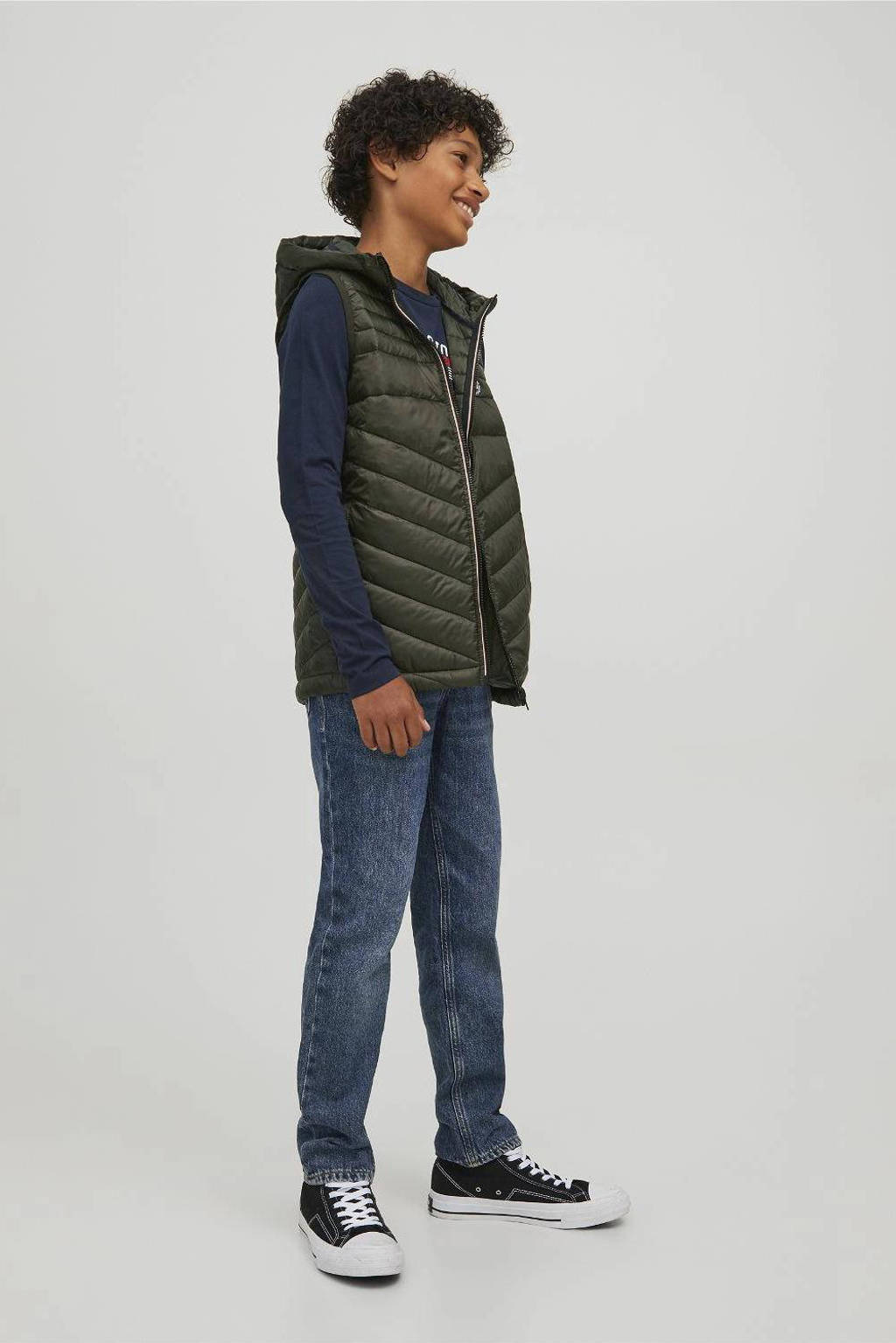 JACK & JONES bodywarmer JJEHERO met logo donkergroen