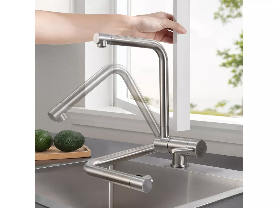 Evier Cuisine 1 Bac Noir Anthracite 40*45*19CM - Évier Inox Évier de Cuisine + Mitigeur de Cuisine Rabattable Brossé