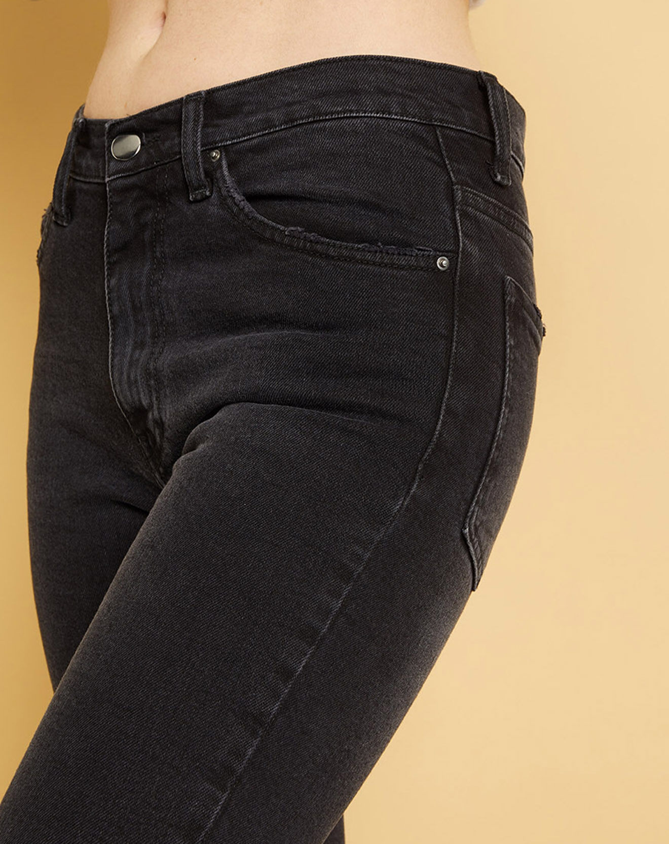 Acquaverde Jean droit Chiara noir vintage