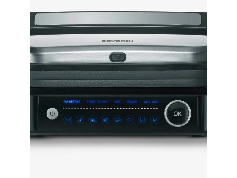 Severin KG2395, Sort, Grå, Rektangulær, Knapper, Keramisk, 230 °C, LED