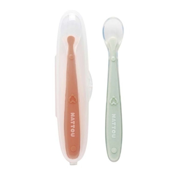 Set de 2 cuillères en silicone + étui - NATTOU