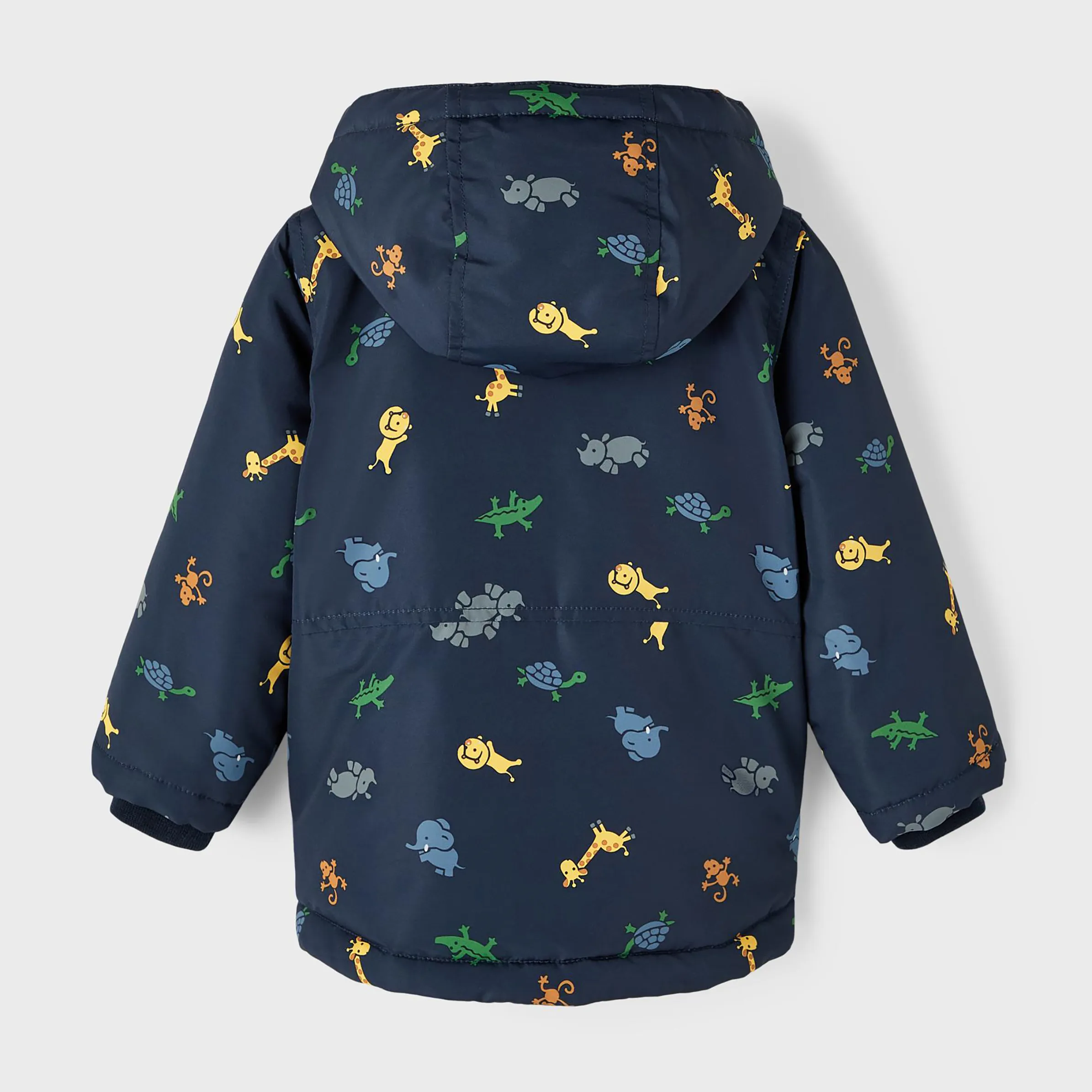 Jungen Steppjacke mit abnehmbarer Kapuze und Alloverprint