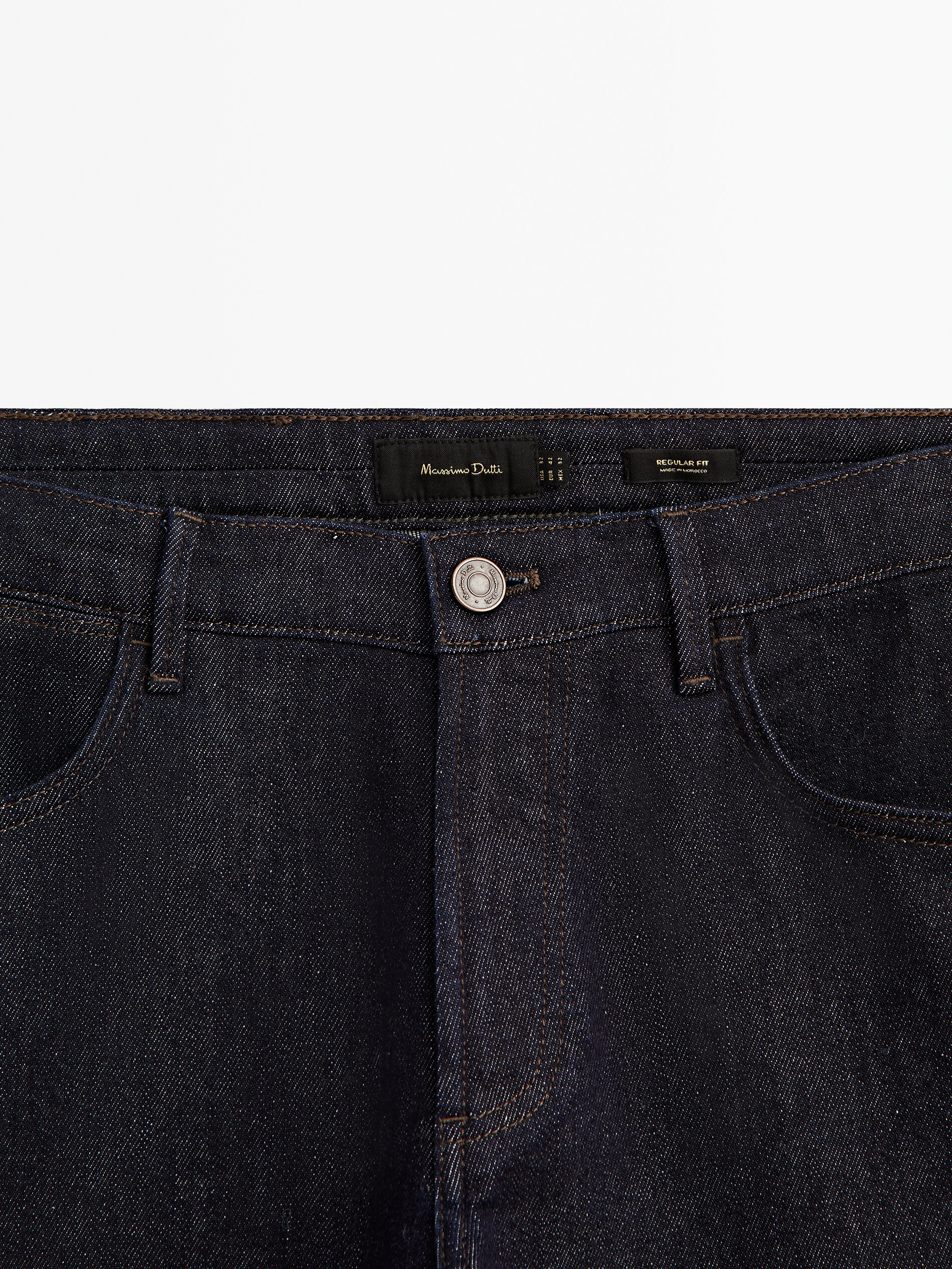 Calça jeans regular com zíper aberto - INDIGO