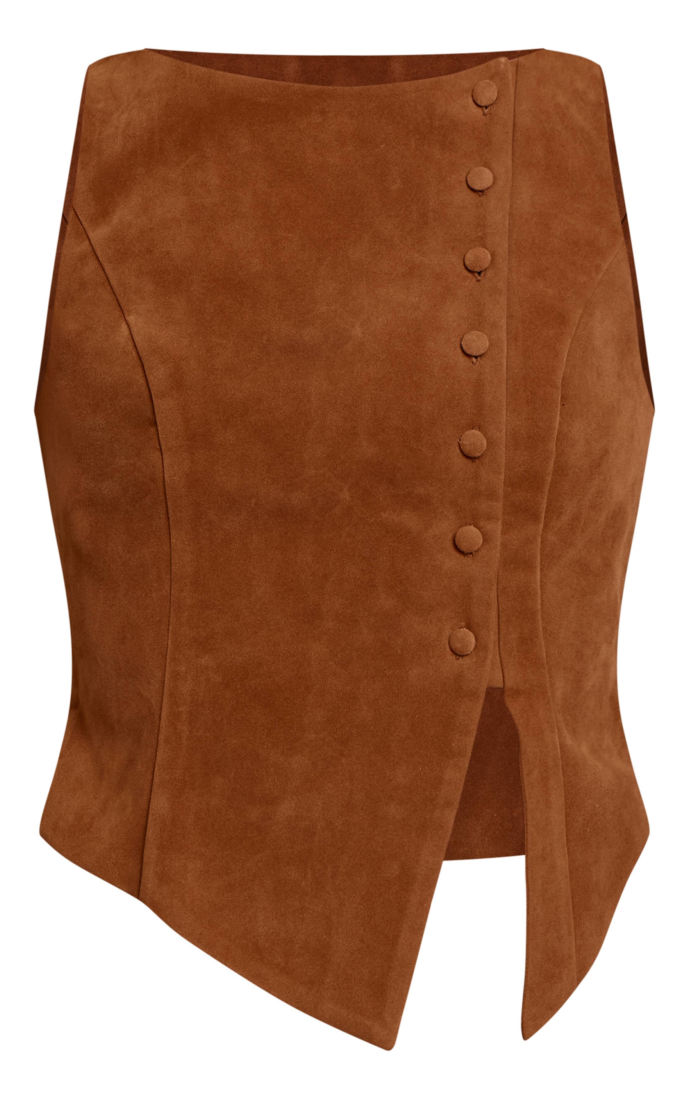 Camel Gilet Asymétrique En Synthétique Avec Détail De Boutons