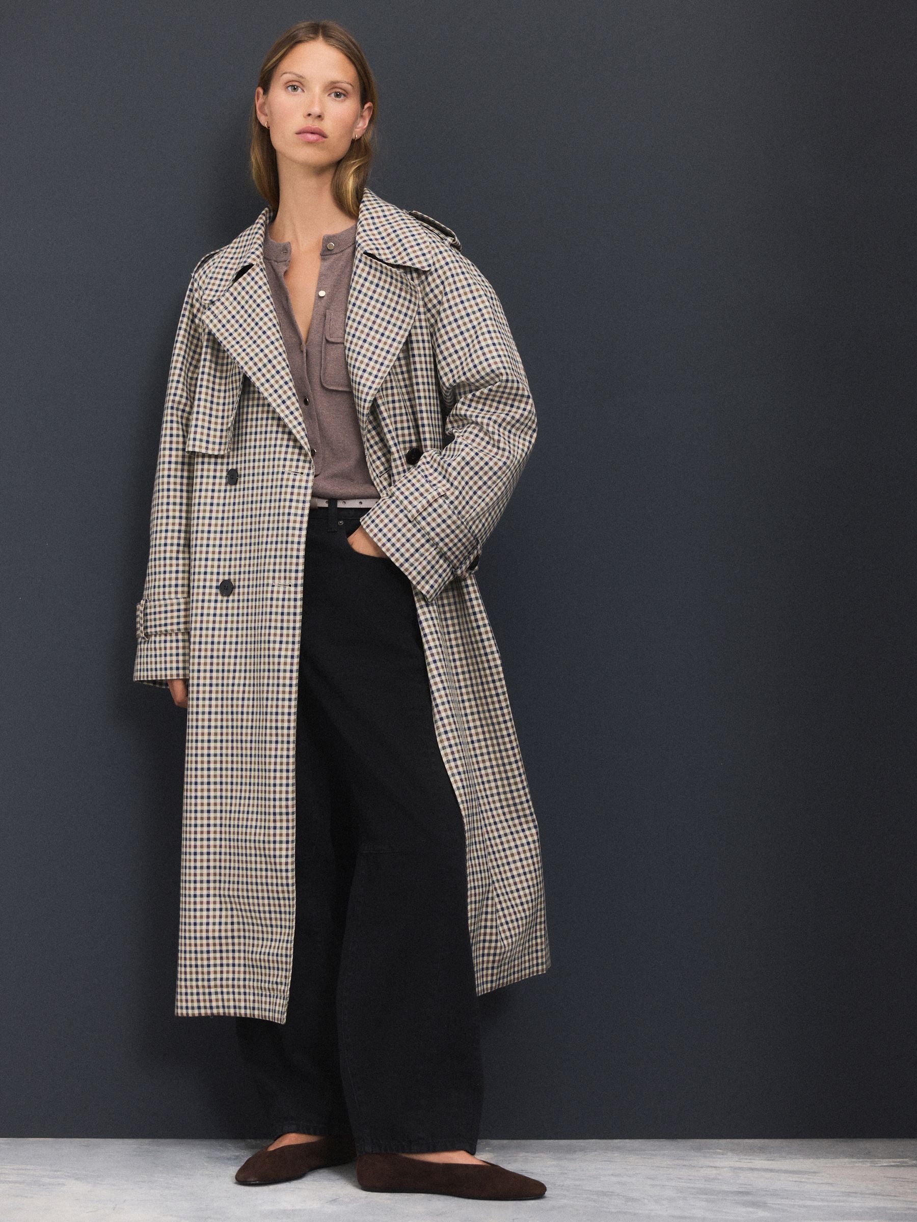 Neutraal geruit - Trenchcoat