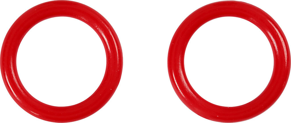 Plastikringe - Rød - Ø 15 MM - Tykkelse 2 MM - 50 Stk