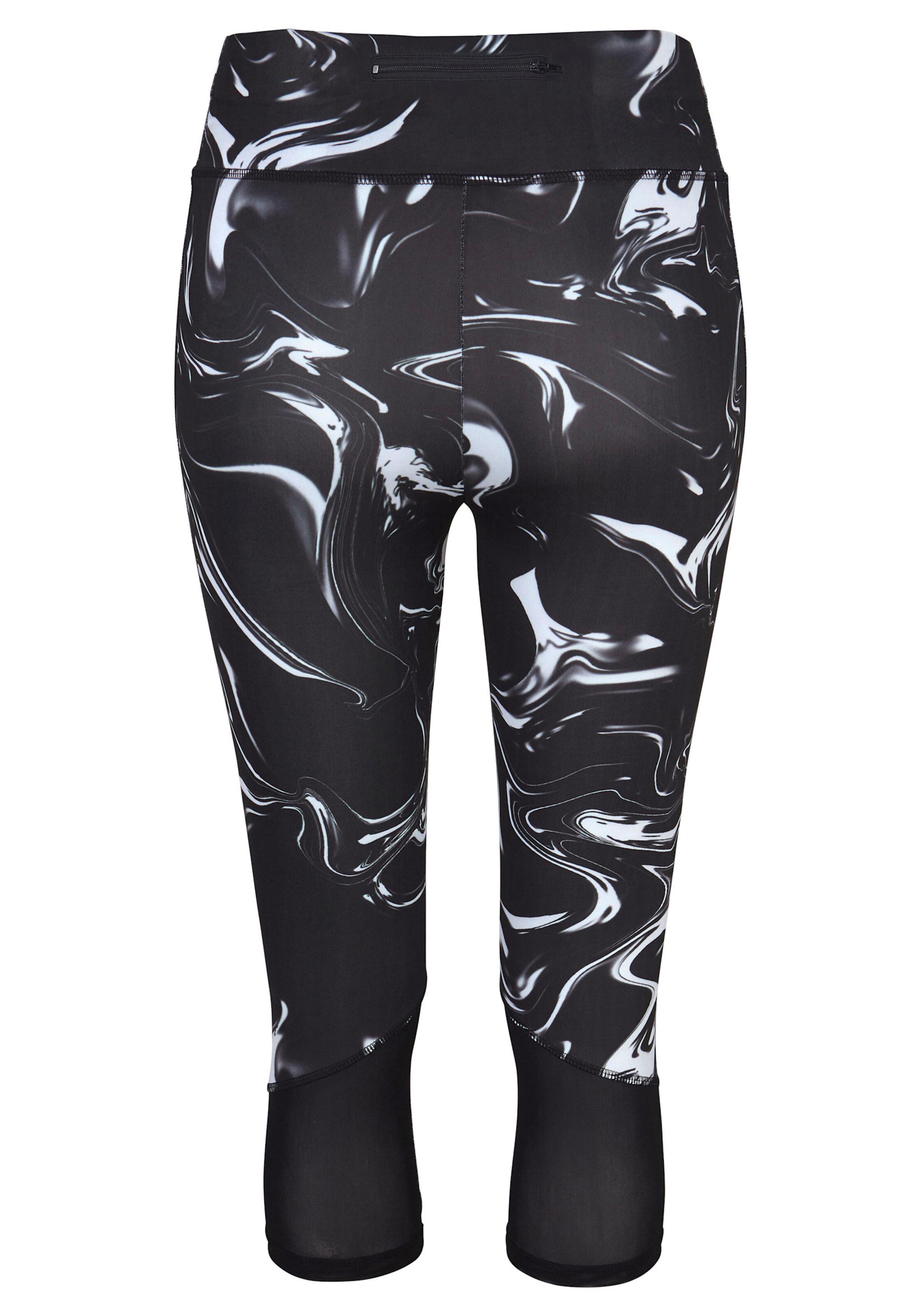 LASCANA ACTIVE Caprileggings in schwarz-gemustert-weiß