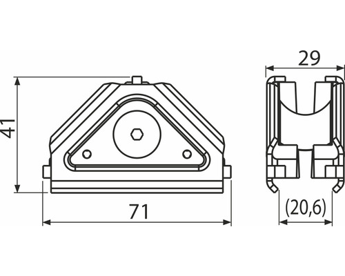 Hoekverbinder voor 90° profielverbindingen AS-P001-1200