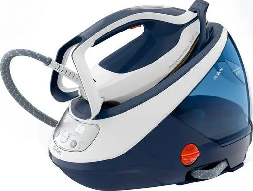 Tefal Pro Express Protect GV9221 - Dampstrygejern med automatisk afbrydelse - såleplade: Durilium AirGlide Autoclean - 2600 W - hvid/blå