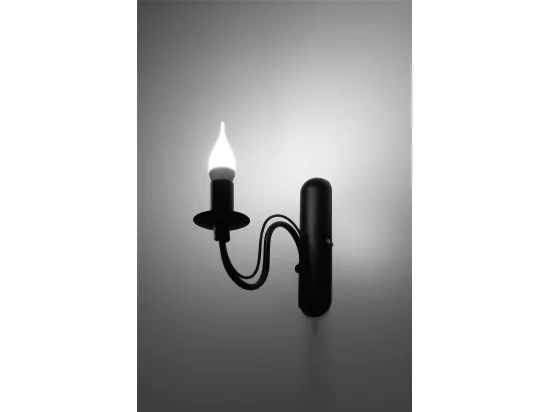 Sollux MINERWA Applique murale à 1 bougie, bougie, noir, E14