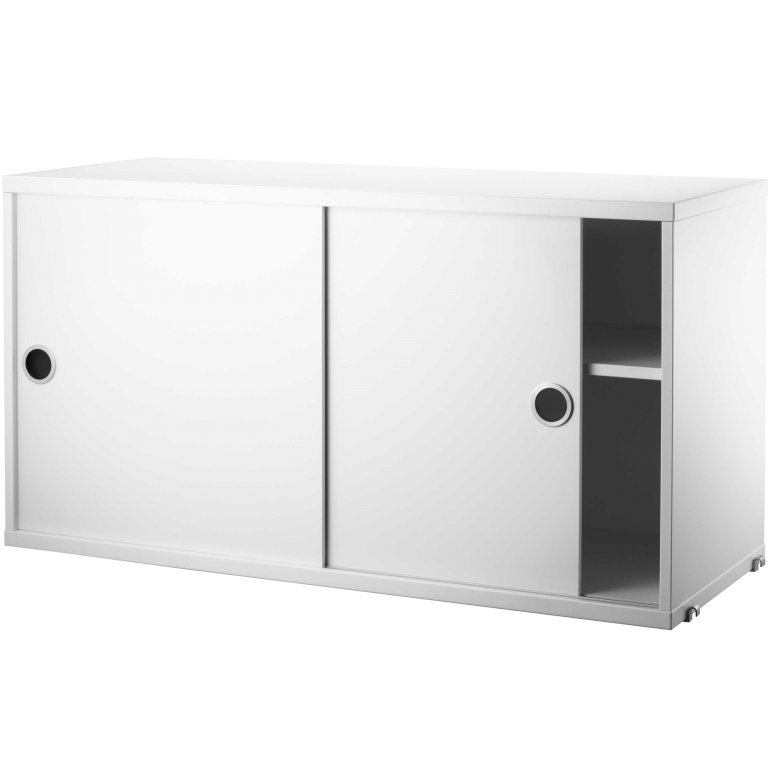 String Furniture Cabinet with sliding doors 78 x 20 x 37 cm walnoot