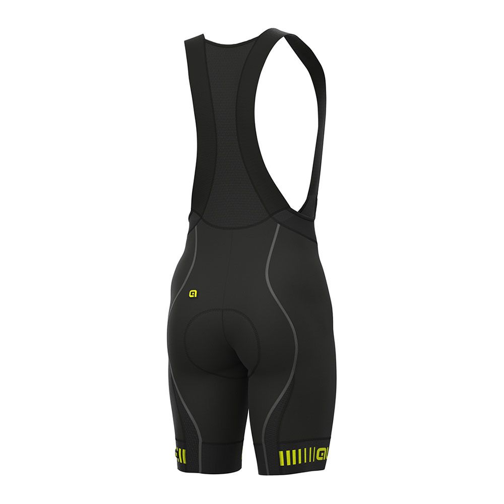 Ale STRADA - Cuissard À bretelles Homme black/fluo yellow