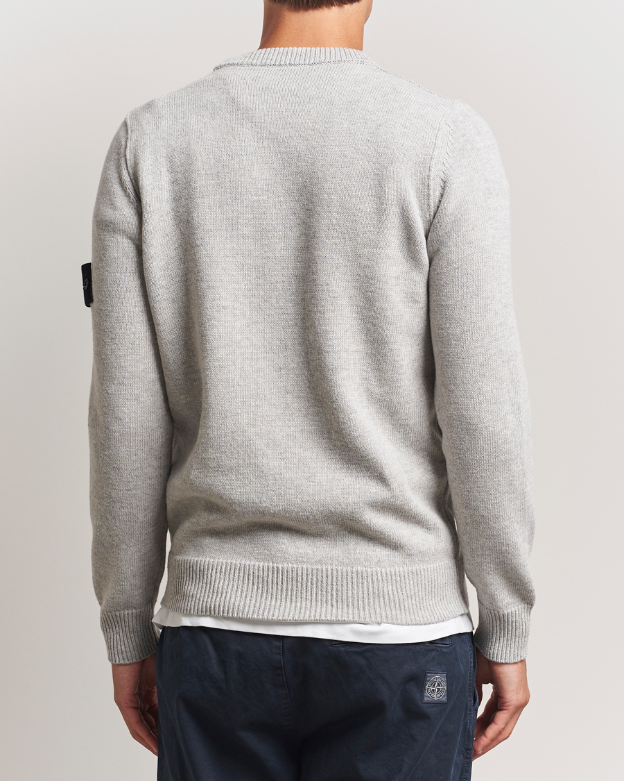 Stone Island Knitted Lambswool Crew Neck Grey Melange