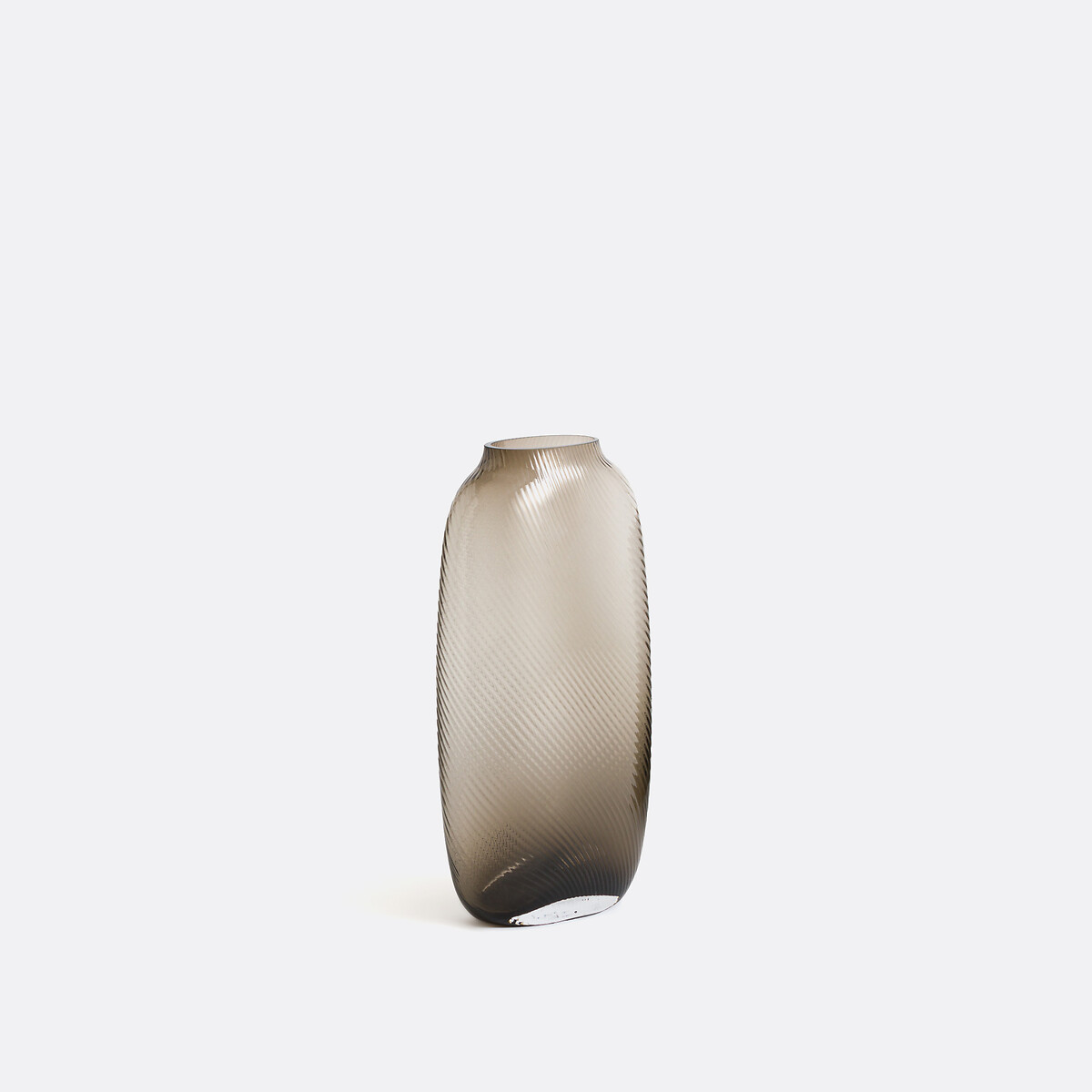 LA REDOUTE INTERIEURS<br>Vaso em vidro fumê canelado, 30,5 cm de altura, Anadia