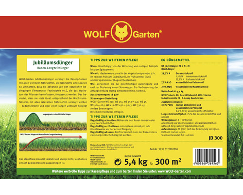 Wolf-Garten Jubilee Gazonmeststof 5,4 kg 300 m²