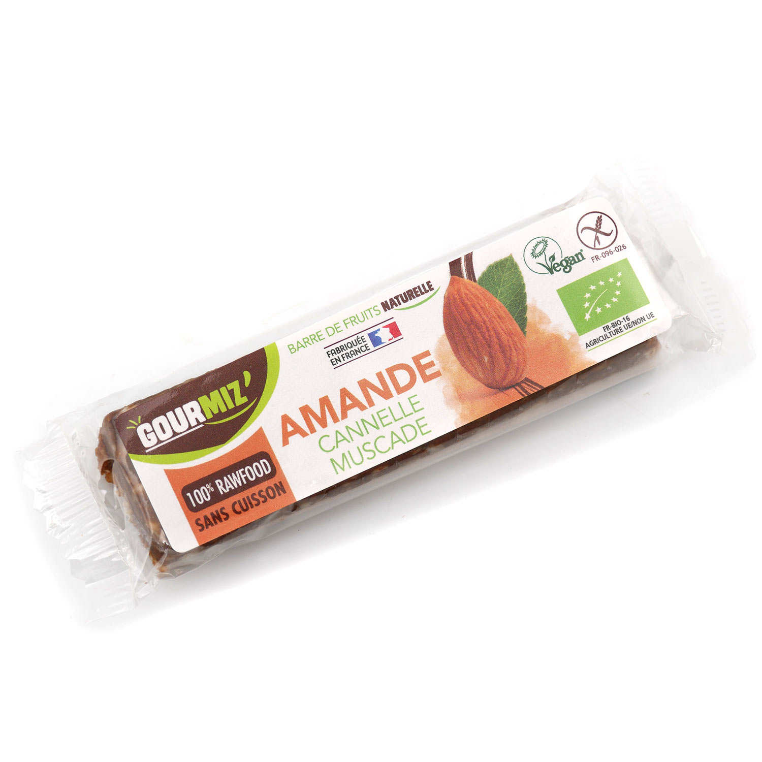 Barre crue et bio Amandes - Cannelle - Muscade
