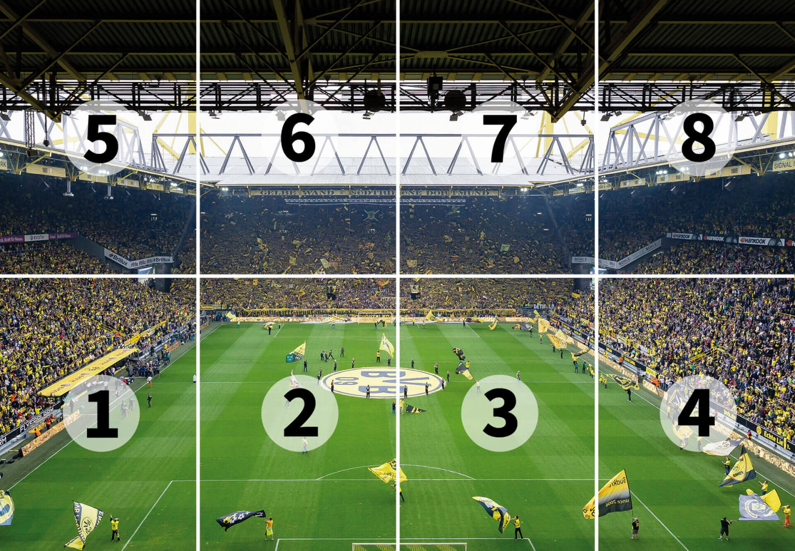Fototapete DESIGNWALLS 2.0 - gelb-schwarz - BVB Stadion - 2,5 Meter