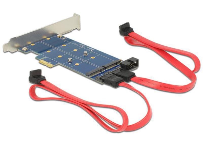Delock Host Bus Adapter Controller PCI-Ex1 - M.2, 2Port PCI Express Karte mit zwei M.2 NGFF Slots