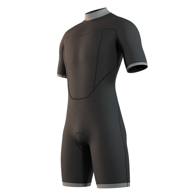 Shorty neoprene mystic brand flatlock ss 3-2 backzip noir