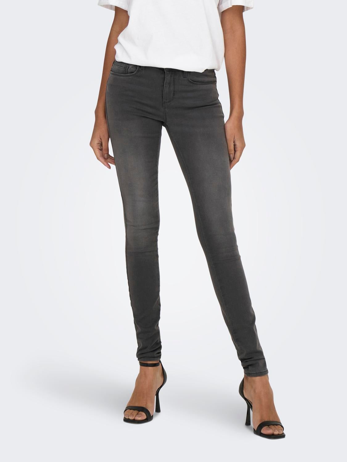 ONLROYAL Mittlere Taille Skinny Fit Jeans Dark Grey Denim