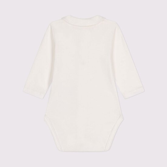 Body à manches longues col en coton   Marshmallow        de               Petit Bateau