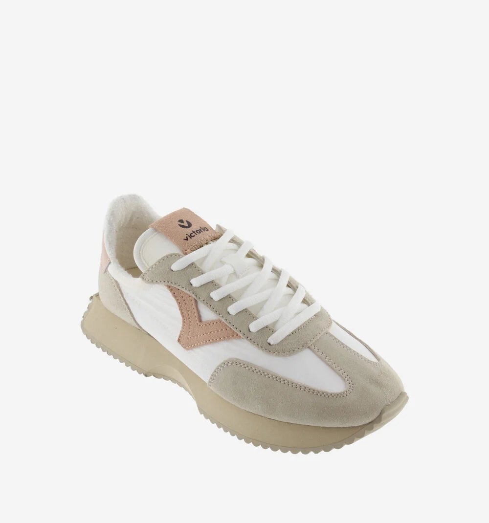 COSMOS CUIR FENDU RÉTRO Baskets semelle beige pour femme MELOCOTON