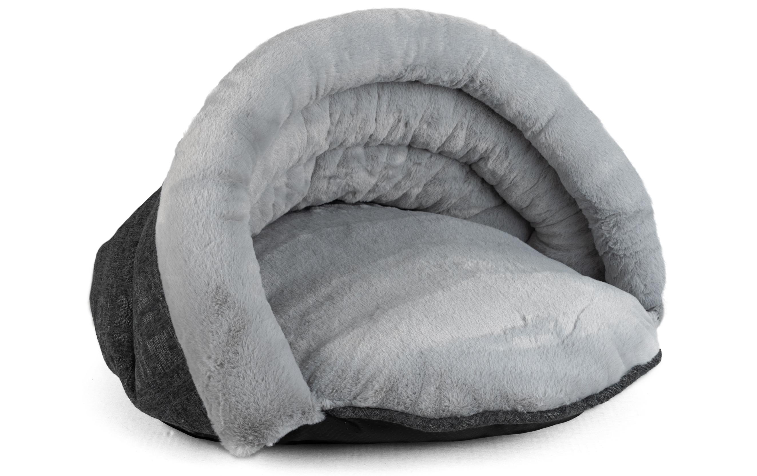 Hunde-Bett LunaSuite, GrauRückzugssuite in Muschelform