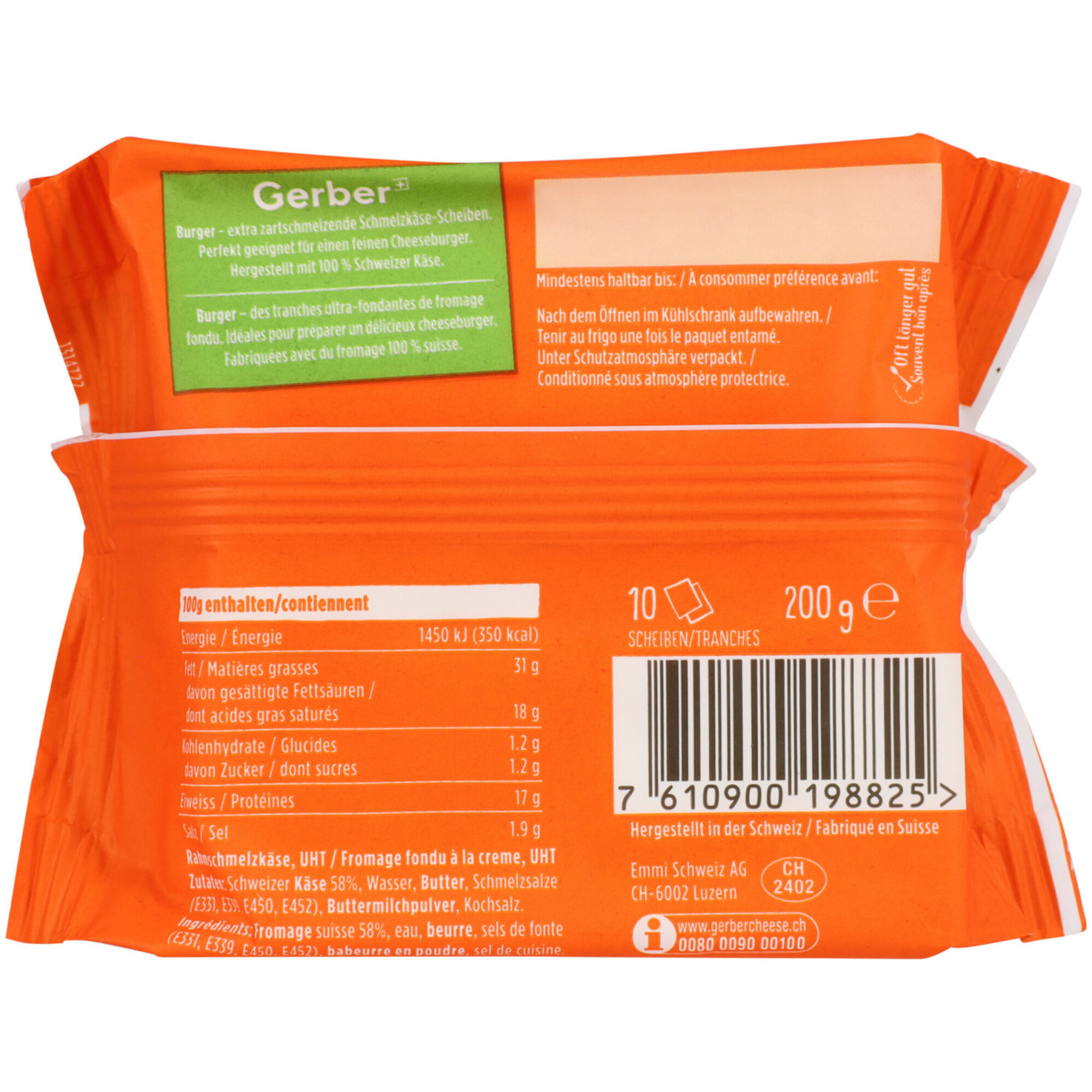 Gerber Schmelzkäsescheiben Burger