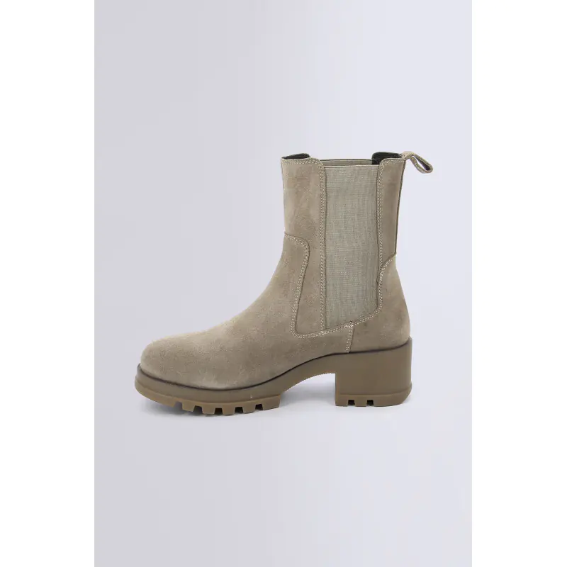 KICK HAPPY BEIGE ARGENT BOOTS Cuir Femme
