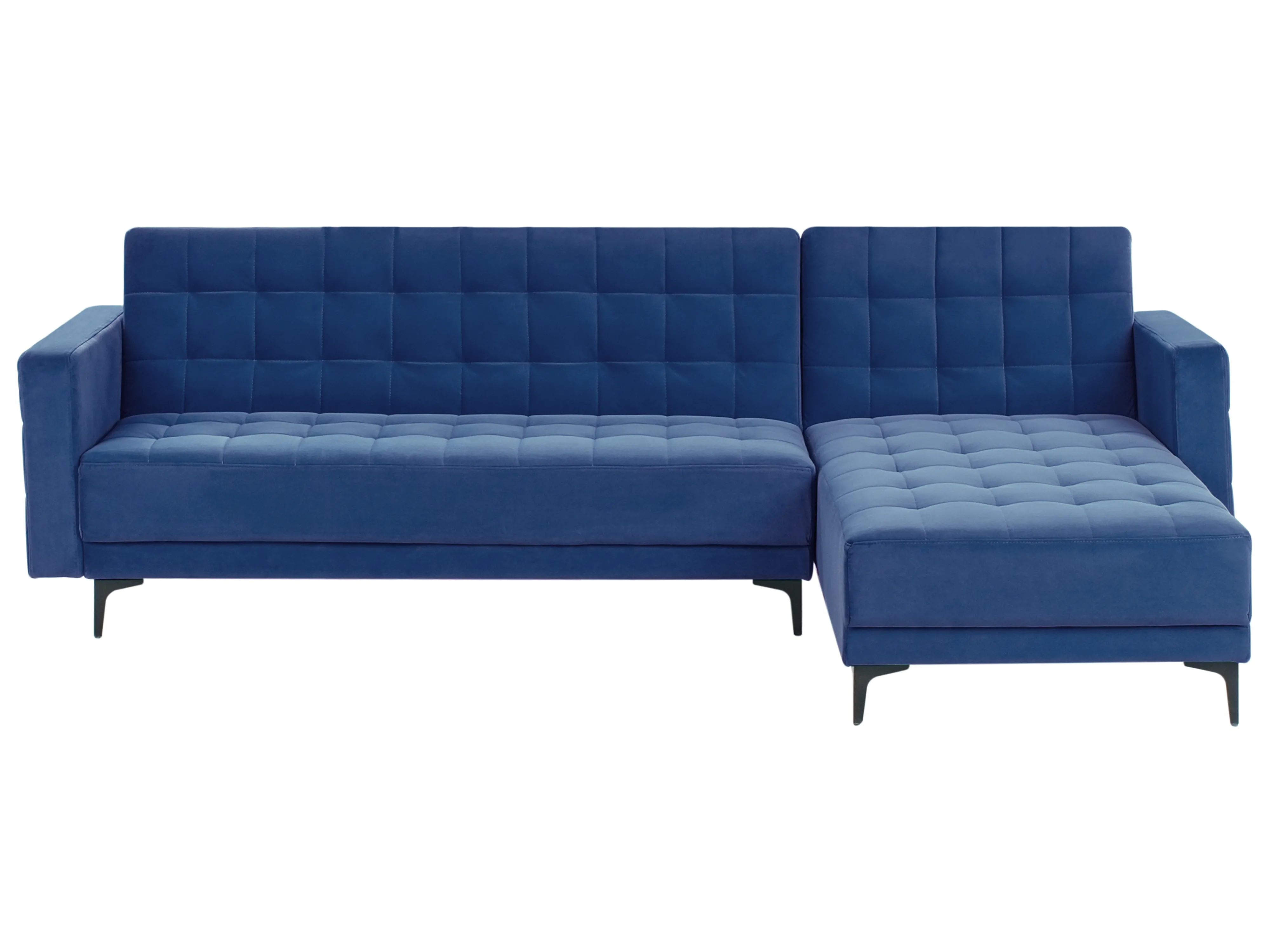 Modulaire hoekslaapbank 4-zits ABERDEEN Fluweel Blauw linkszijdig