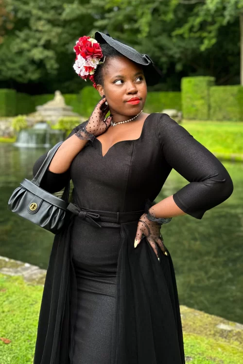 Vintage Diva  The Patrizia penciljurk in zwart