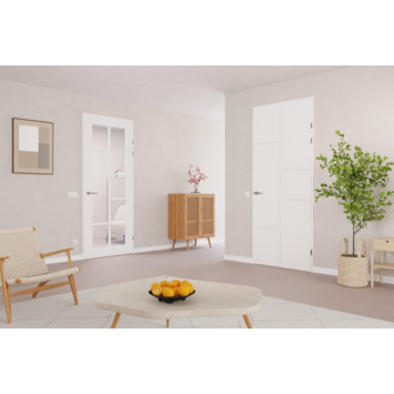 Arne & Bodil binnendeur ABD506 blank glas - extra wit afgelakt - glaslat extra wit