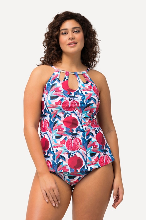 Tankini, Punkte, Cut-Outs, Softcups, Holzoptik-Dekore